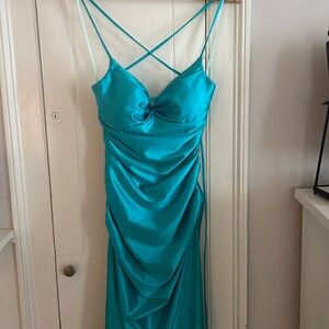 never worn, turquoise prom dress